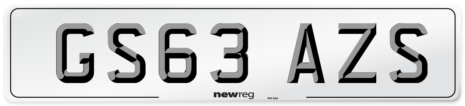 GS63 AZS Number Plate from New Reg